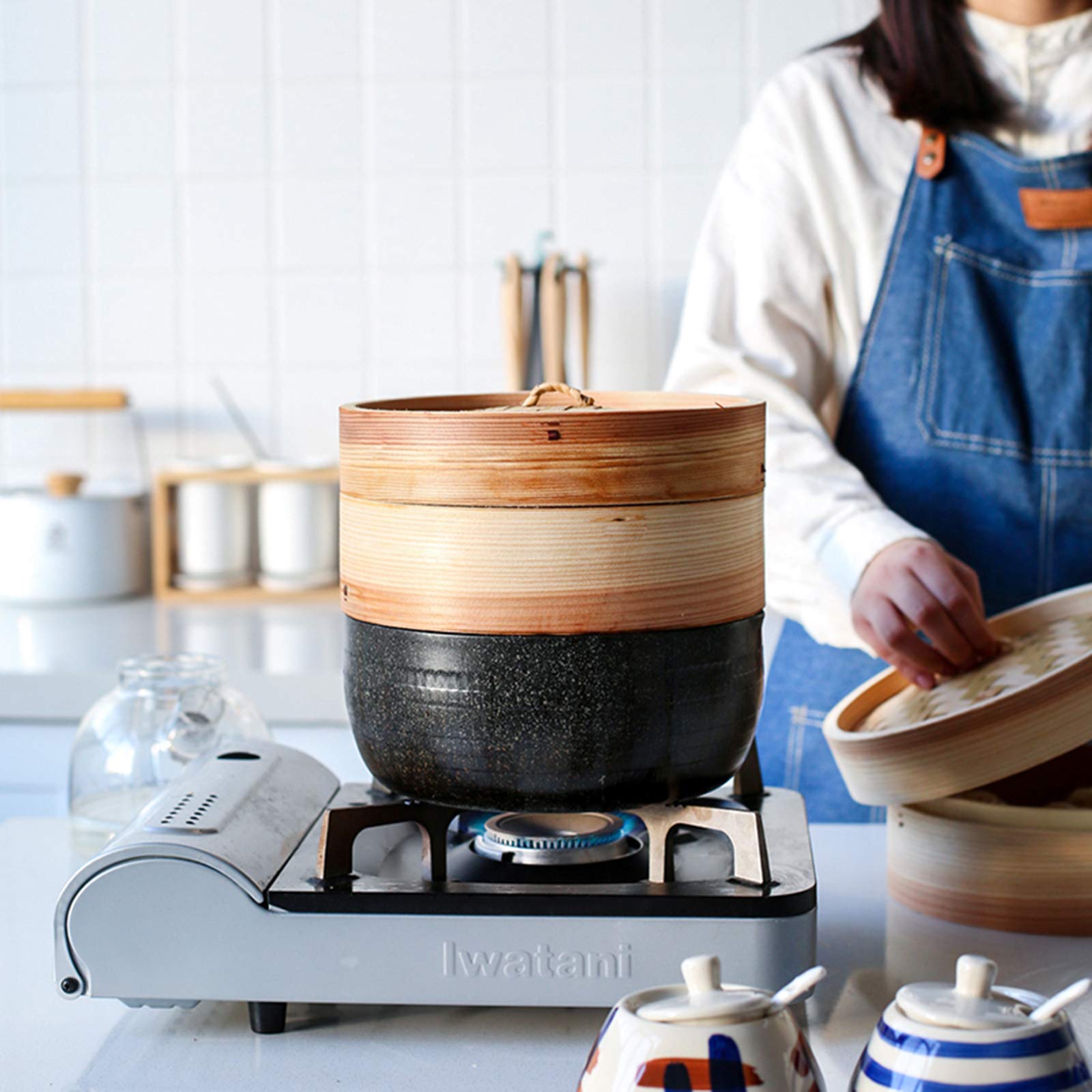 Amazon｜Minp 蒸し器 竹セイロ スチーマー 竹製 蒸しもの鍋 深型 多